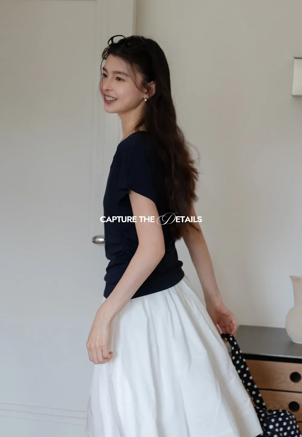 Women’s Side-Ruched Cap-Sleeve Tee