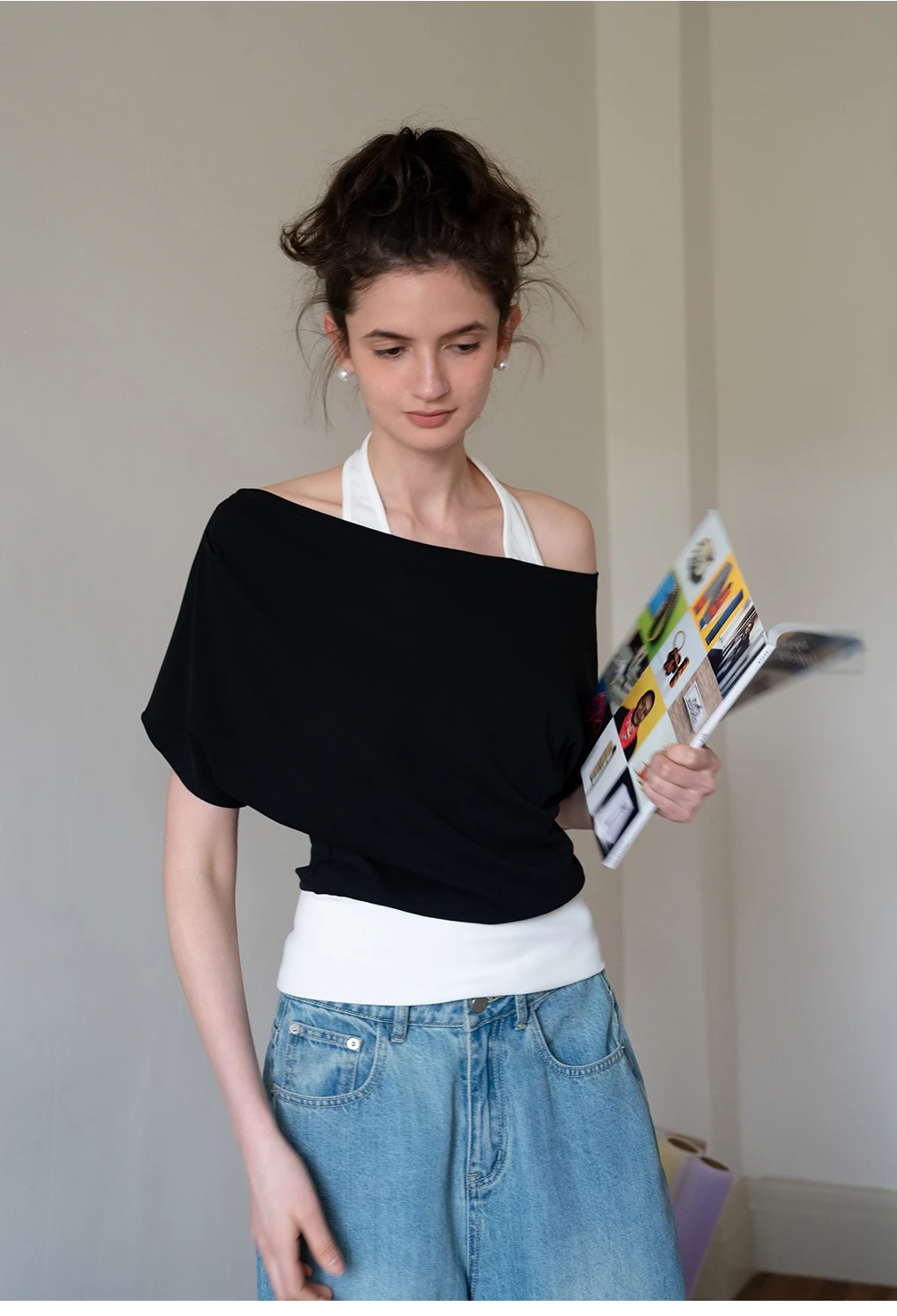 Women's Halter-Layered Crop Top
