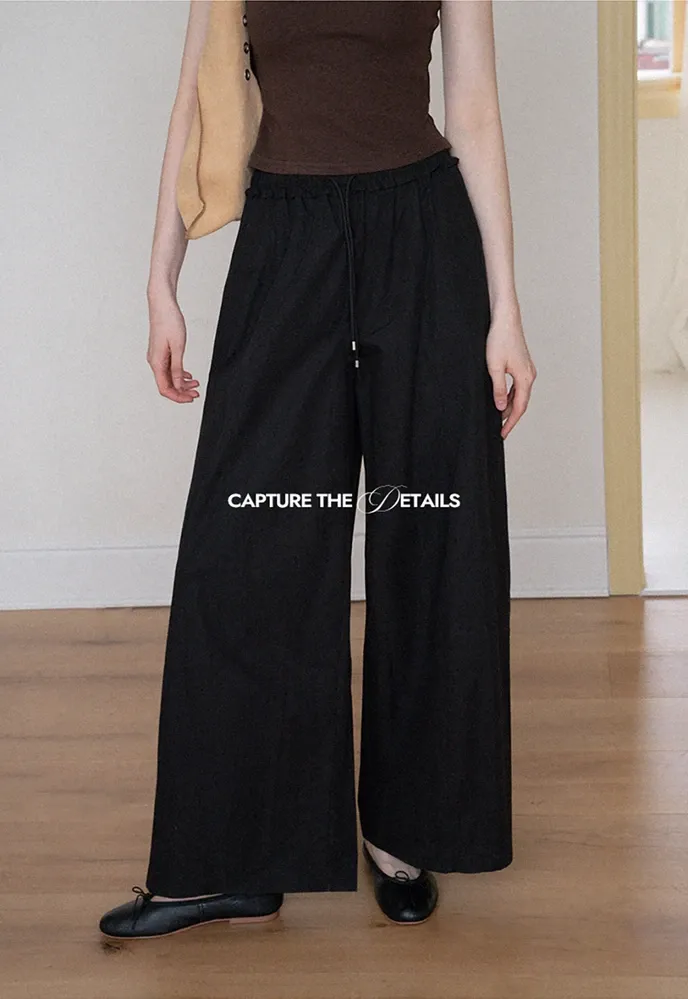 Drawstring Wide-Leg Pants