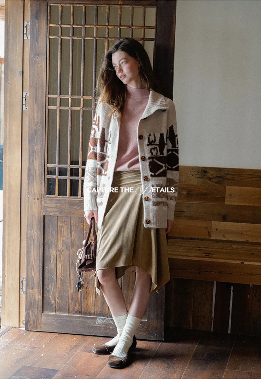 Ruched Waist Asymmetric Midi Skirt