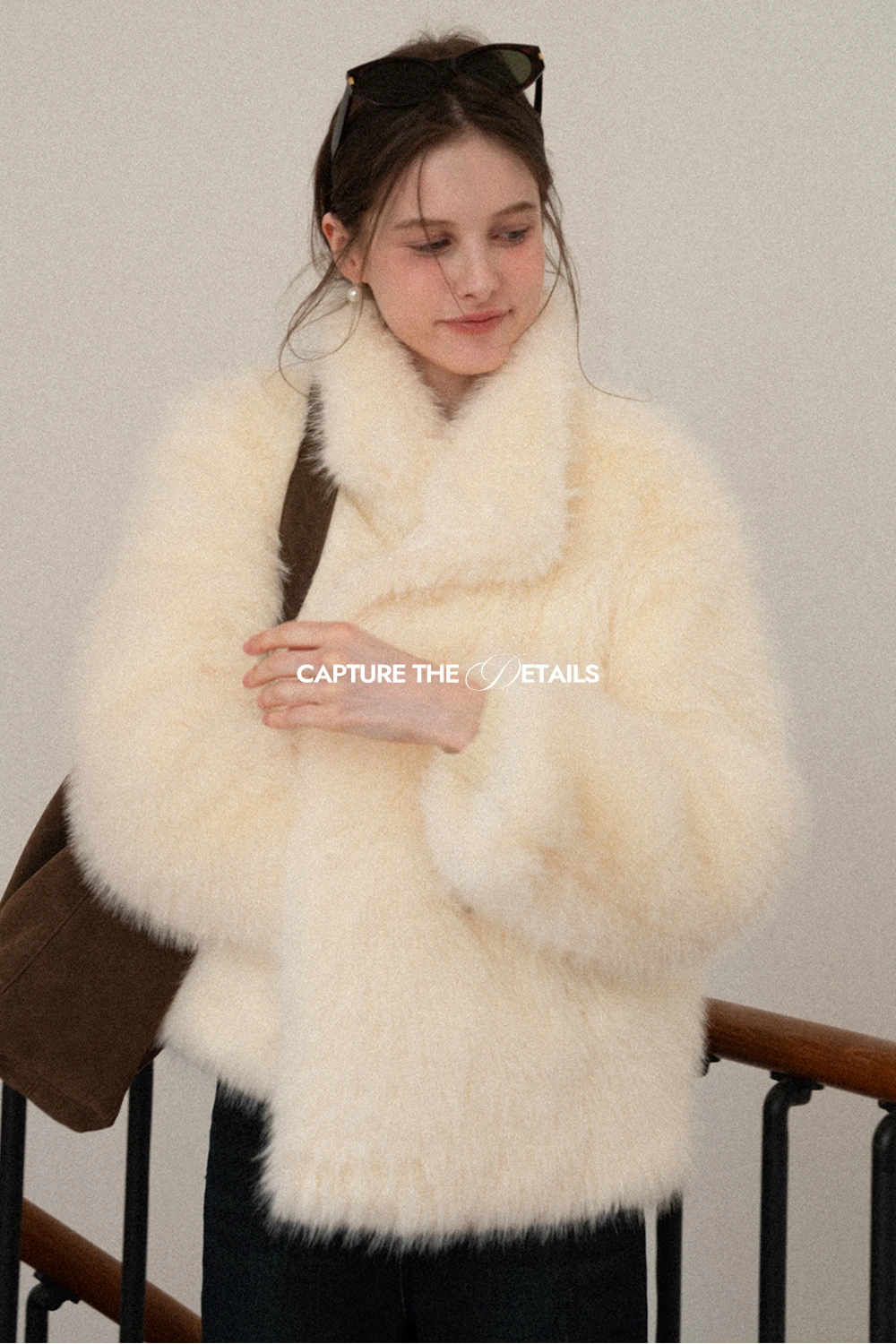 Plush Faux Fur Jacket Buttons