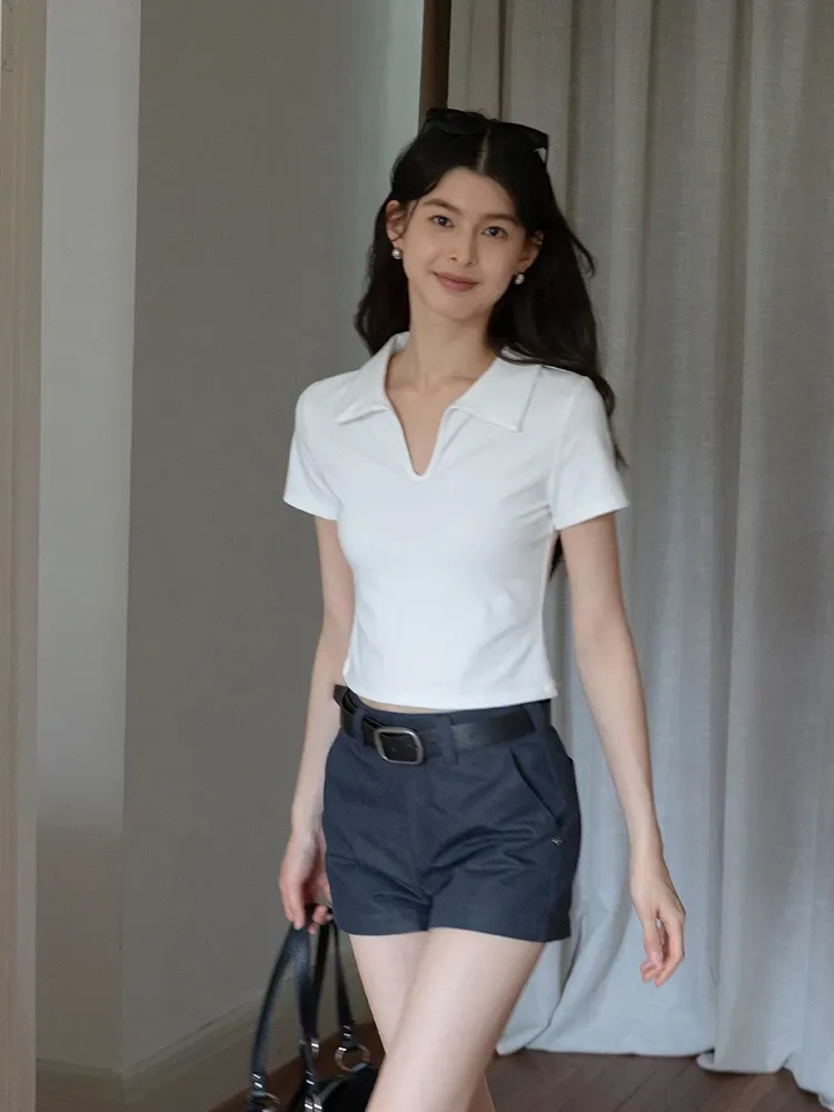Collared V-Neck Tee