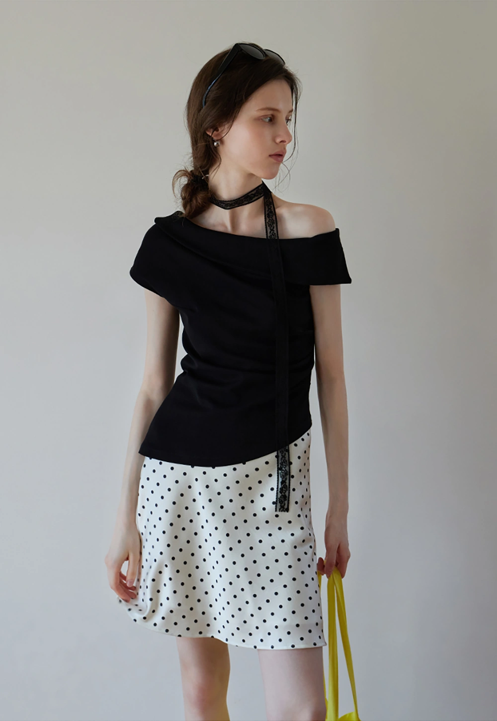 Women’s High Waist Polka Dot A-Line Mini Skirt
