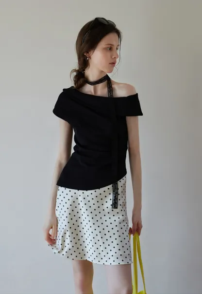 Women’s High Waist Polka Dot A-Line Mini Skirt