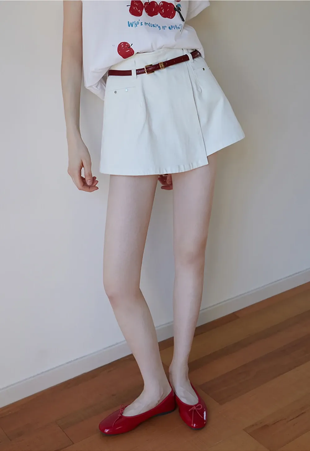 Denim Skort with Belt