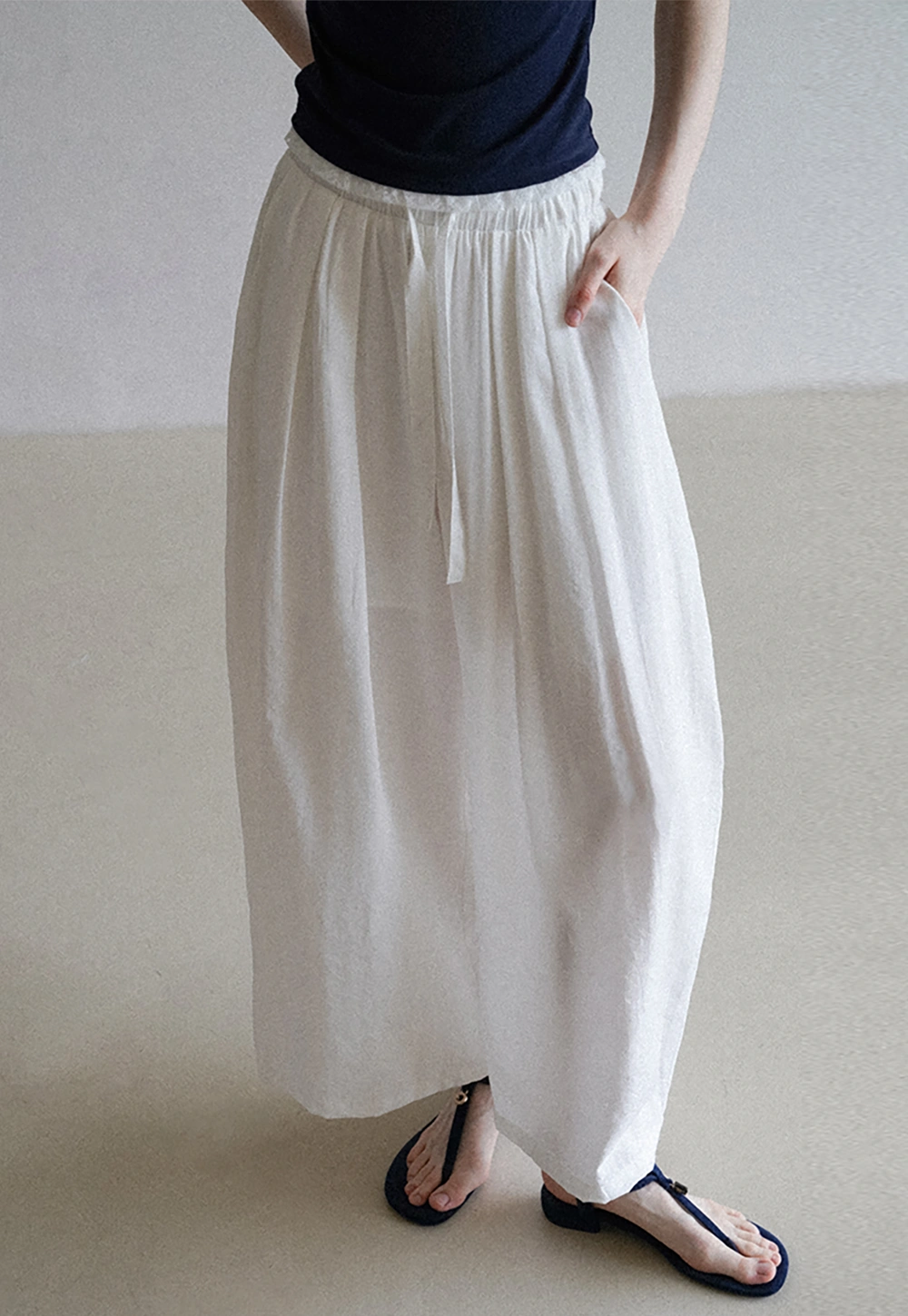 Women's Casual Loose Fit Pants with Elastic Drawstring Waist