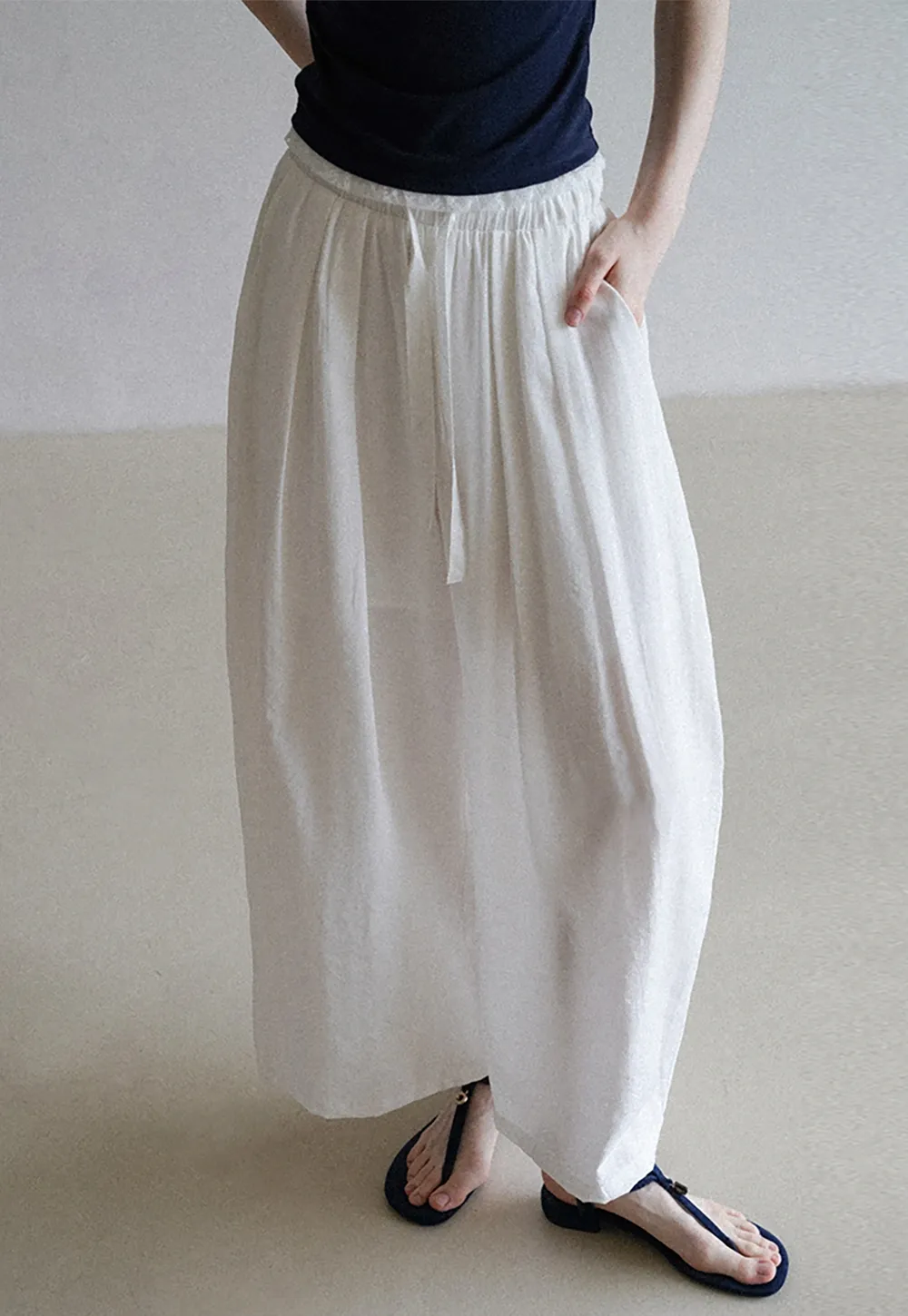 Women's Casual Loose Fit Pants with Elastic Drawstring Waist