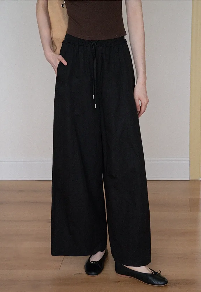 Drawstring Wide-Leg Pants