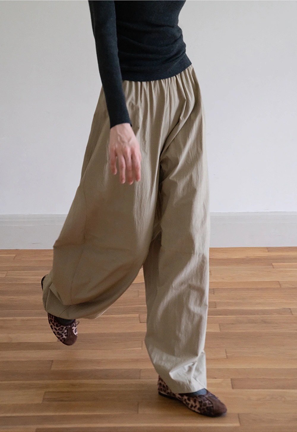 WomensElastic Waist Wide Leg Pants