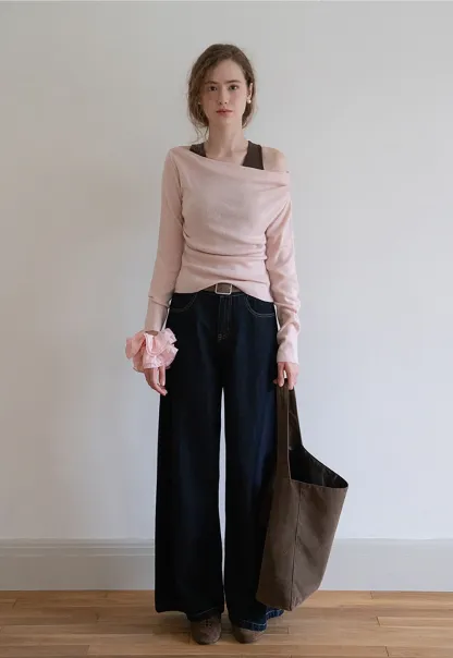 High Waist Wide Leg Jeans for Women Loose Fit Denim Pants