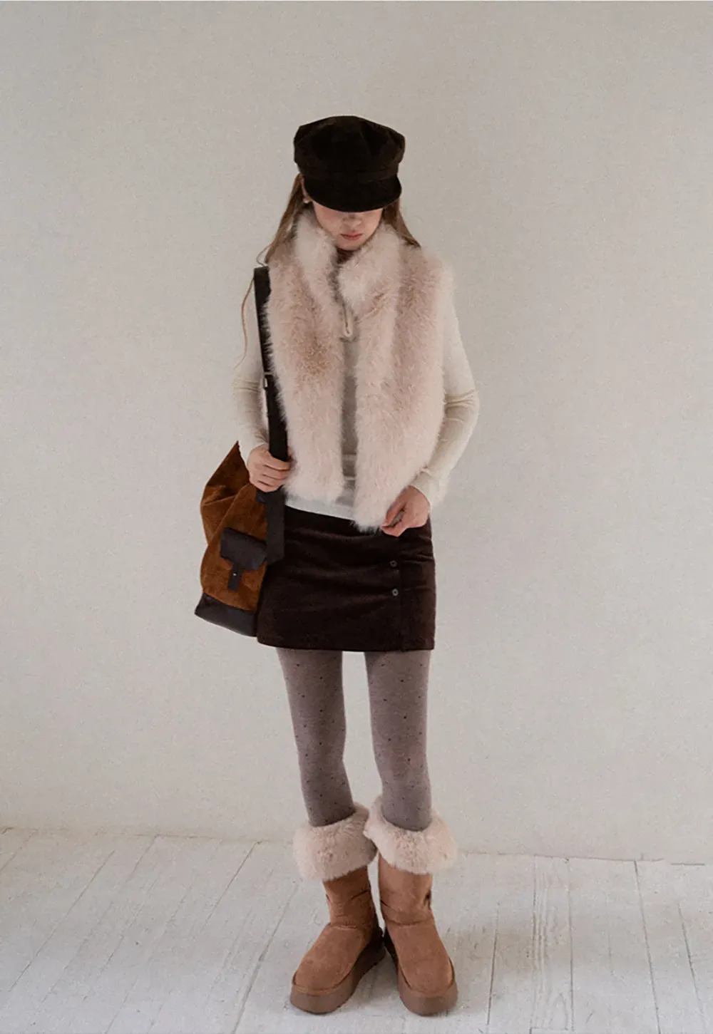 Corduroy Button Front Mini Skirt