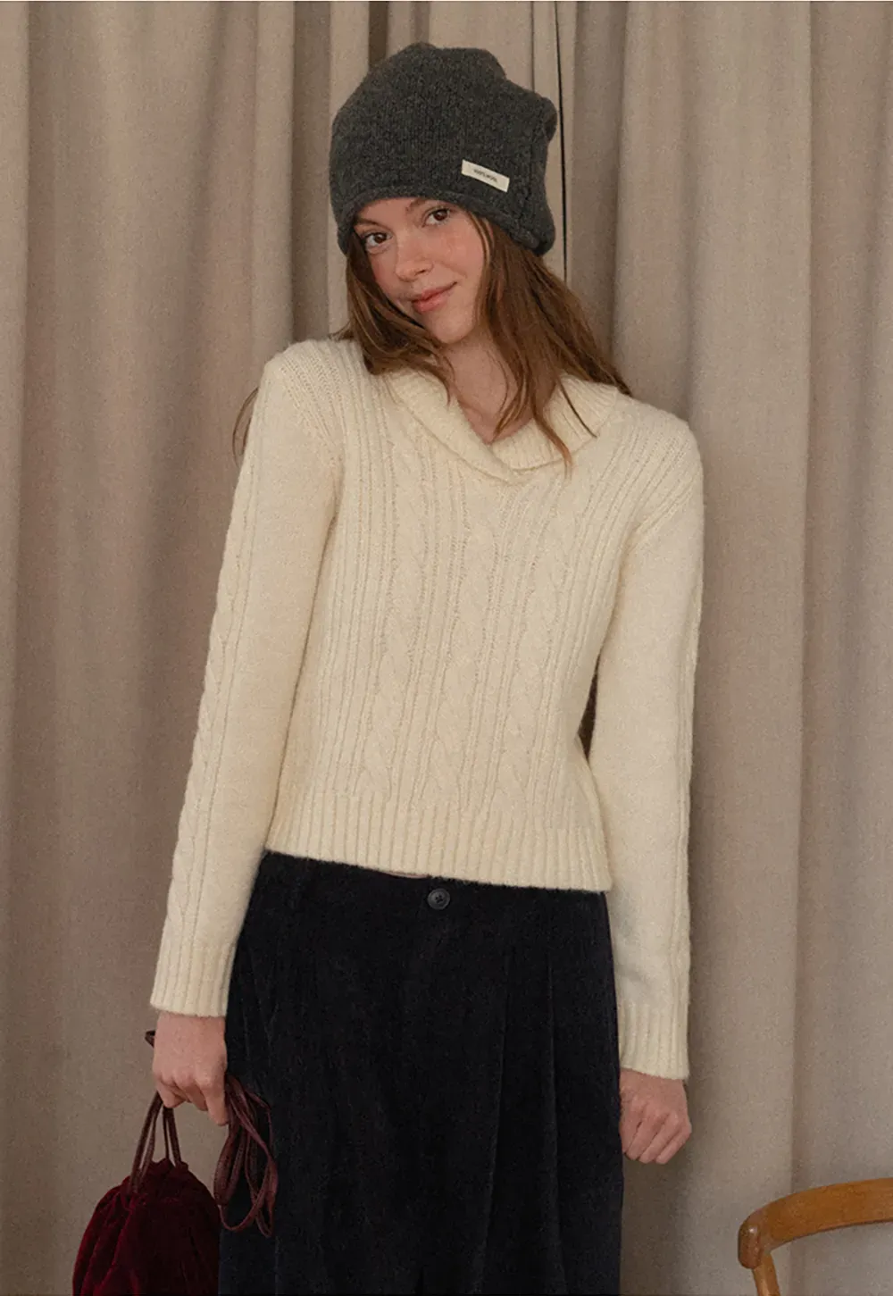 Velvet Wide-Leg Trousers