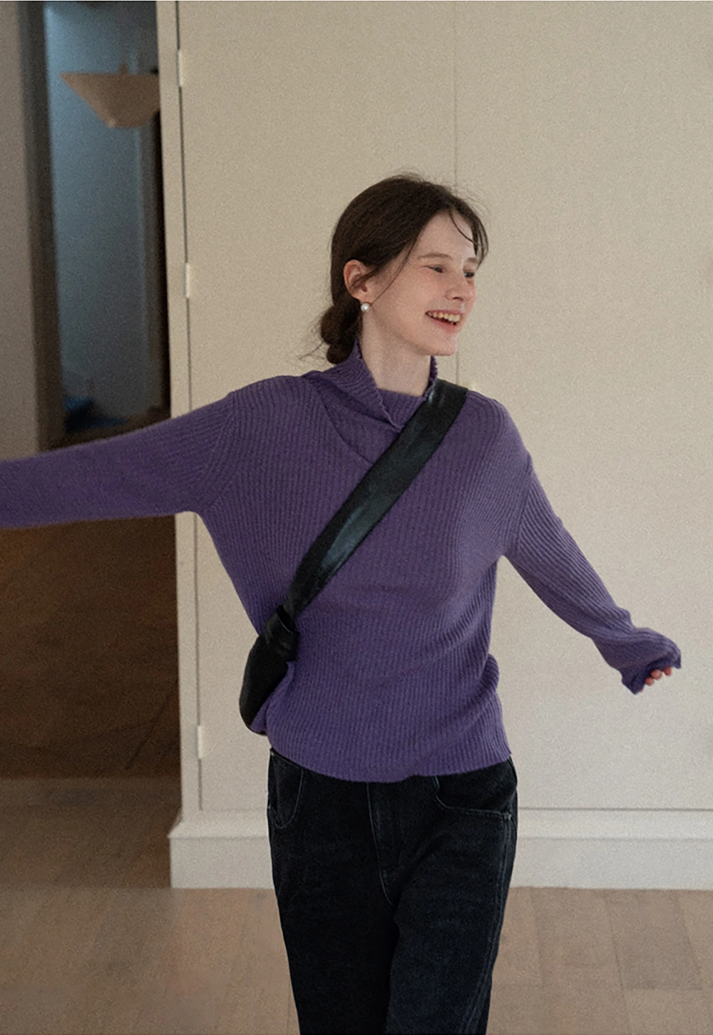 Women Ribbed Turtleneck Sweater for Fall