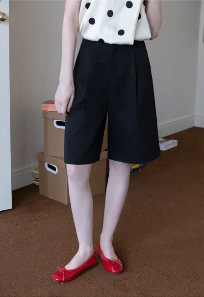 Belted Wide-Leg Shorts