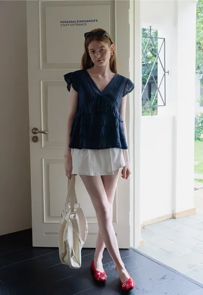 Denim Skort with Belt