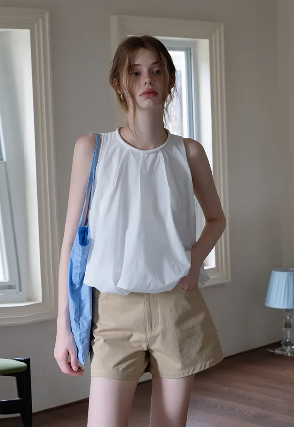Women’s Belted High-Waist Cotton Shorts