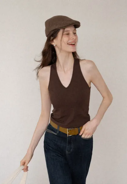 Women's V-Neck Racerback Tank