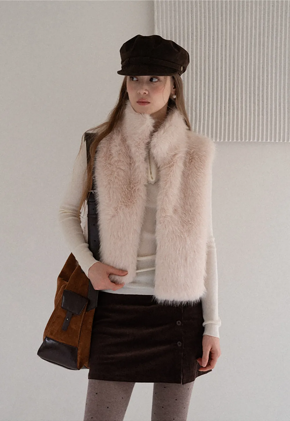 Corduroy Button Front Mini Skirt