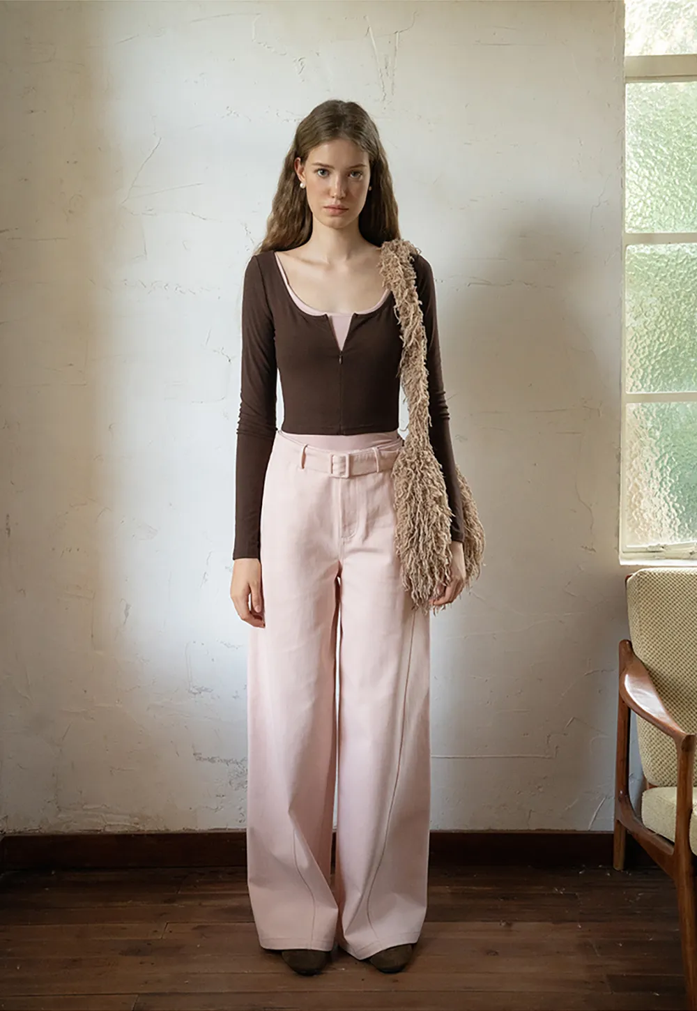 Belted Wide-Leg Trousers