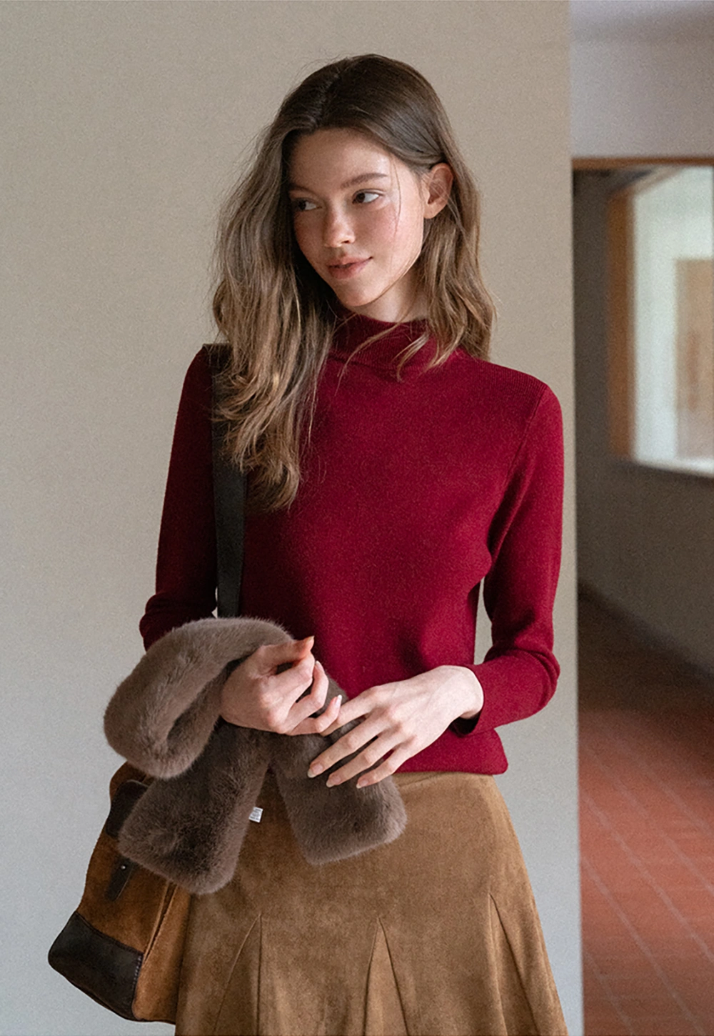 Women Soft Knit Turtleneck Sweater