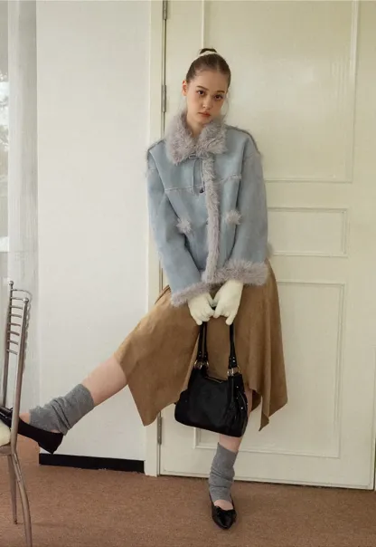 Ruched Waist Asymmetric Midi Skirt