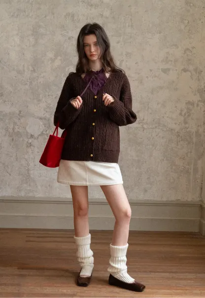 Women White Ruffle Collar Button-Down Crop Top