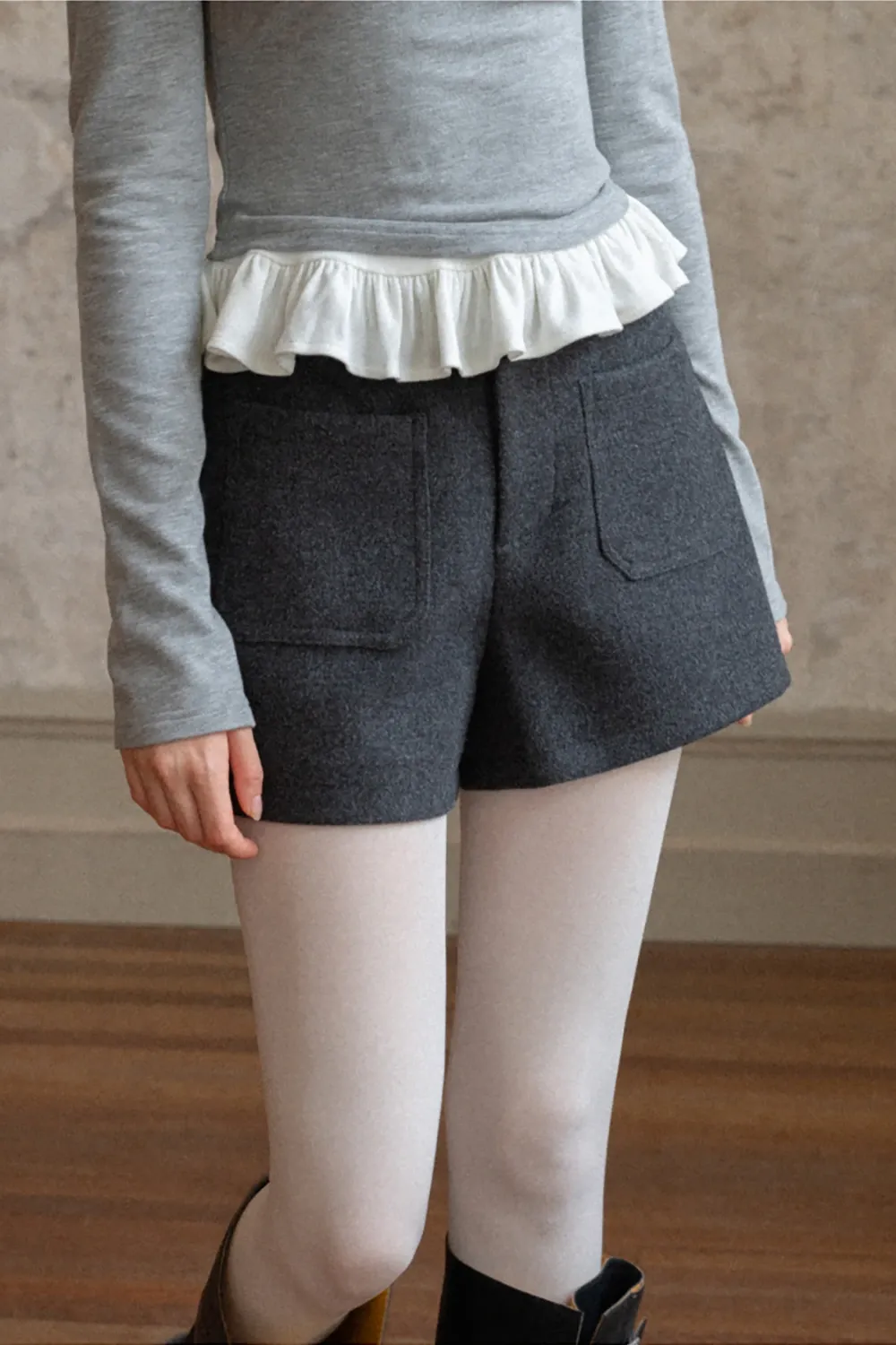 Cozy Wool Shorts with Big Pockets