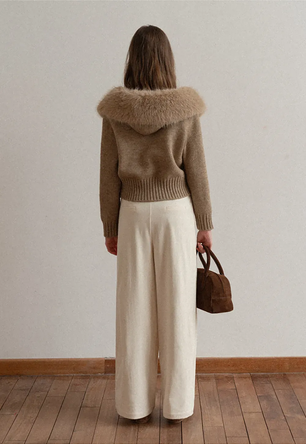 Pleated Wide-Leg Corduroy Pants