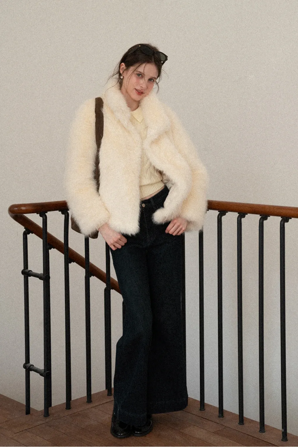 Plush Faux Fur Jacket Buttons