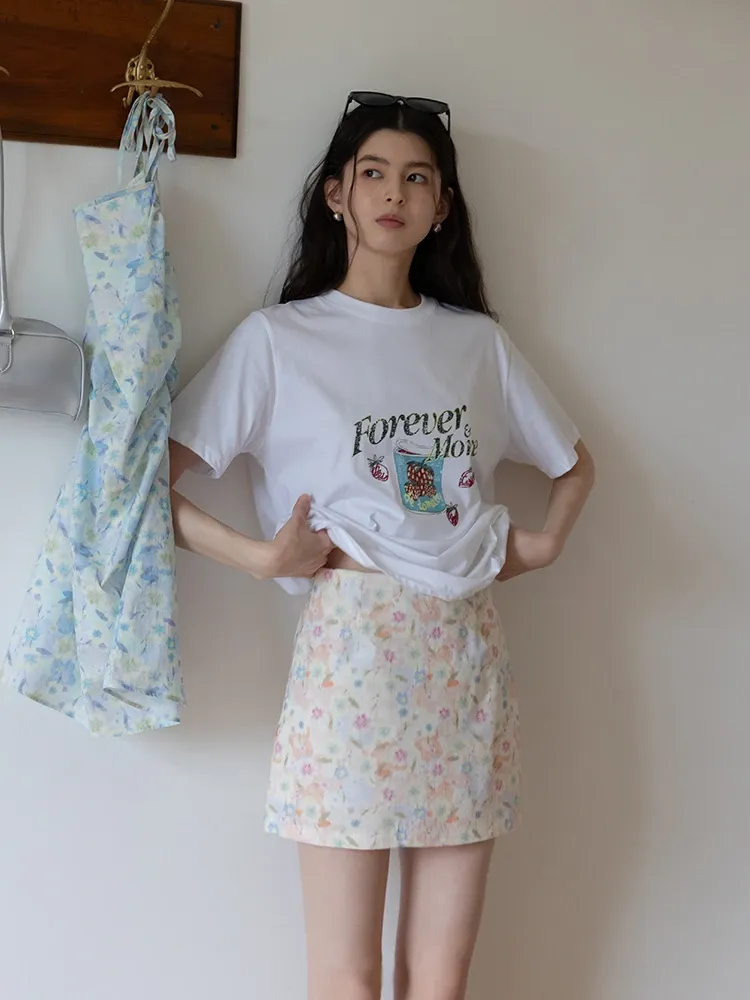 Pastel Floral Mini Skirt