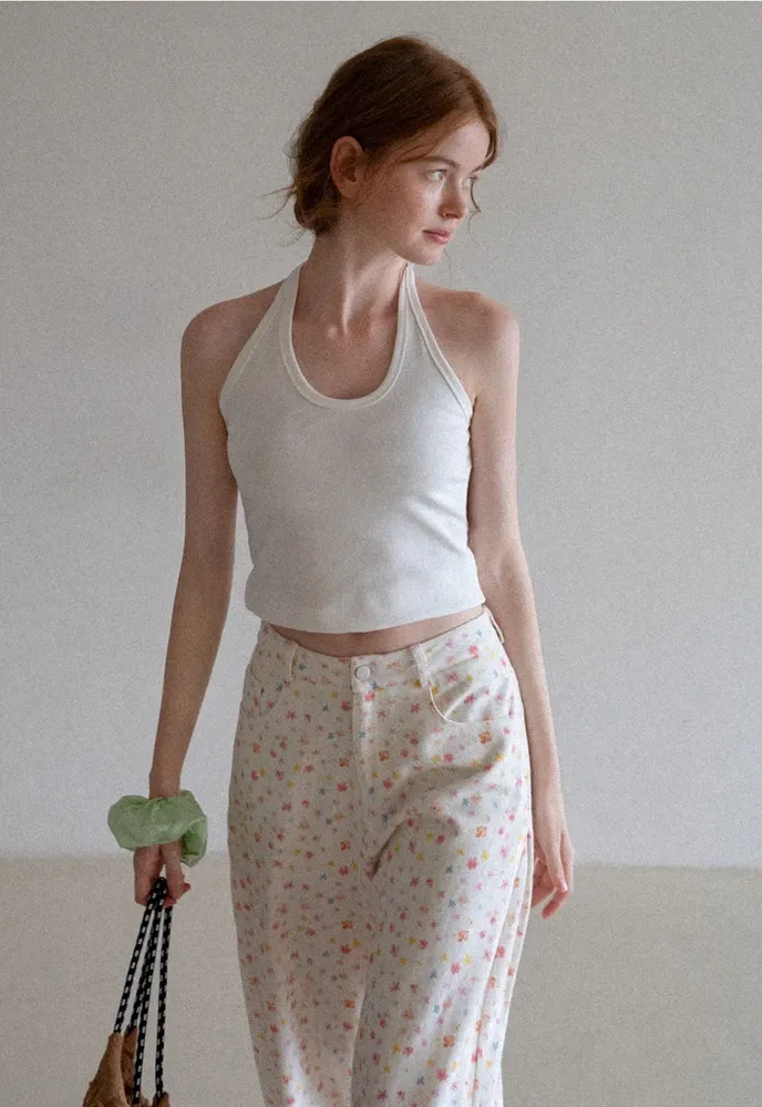 Women’s Pastel Floral Wide-Leg Pants