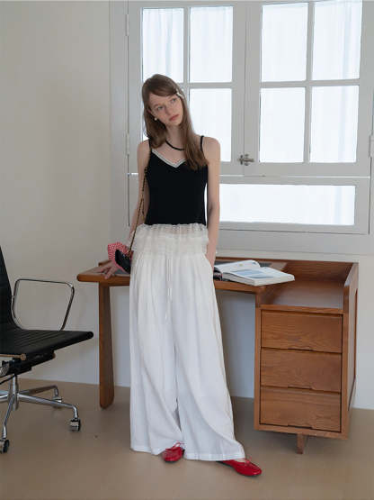Lace Trim Layered Hem Cami Top