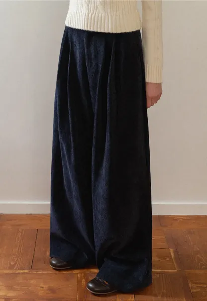 Velvet Wide-Leg Trousers
