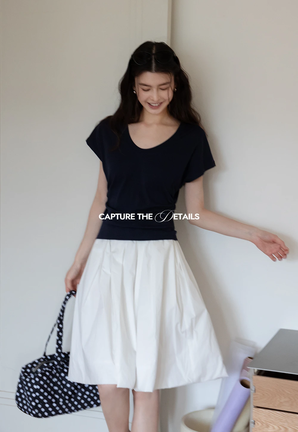 Women’s Side-Ruched Cap-Sleeve Tee
