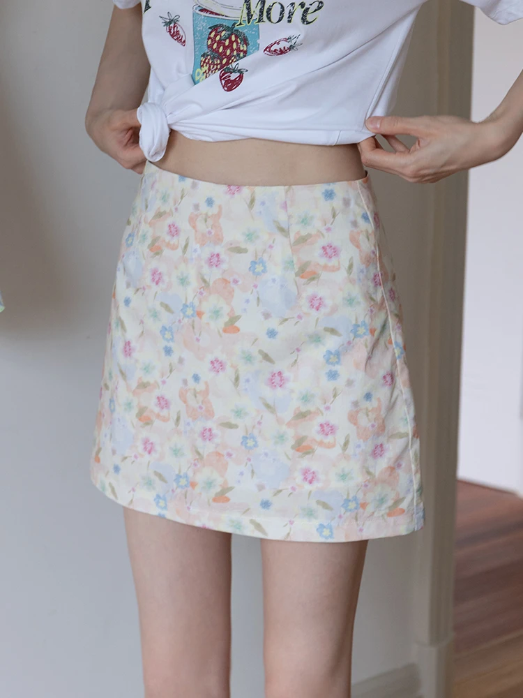 Pastel Floral Mini Skirt