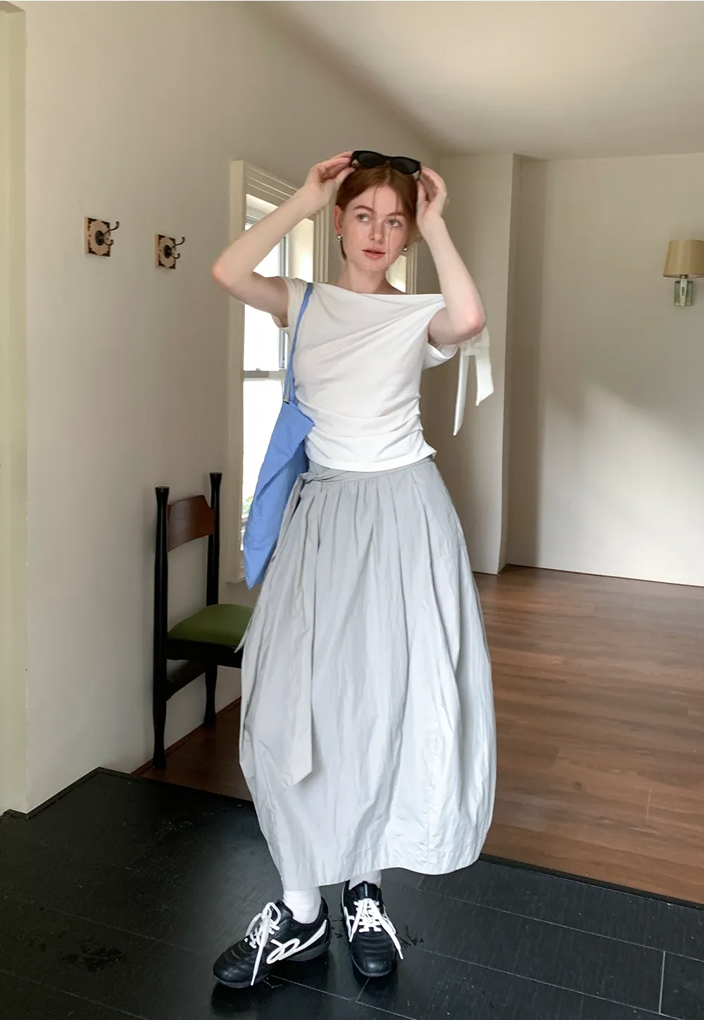 "Women’s Off Shoulder Ruched T-Shirt