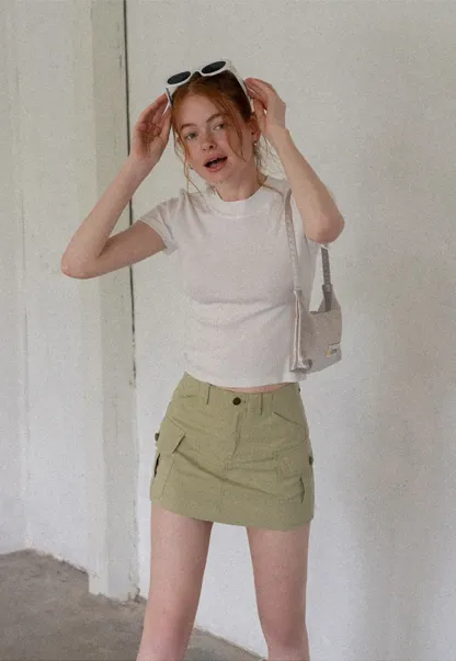 Women’s Cargo Mini Skirt with Flap Pockets