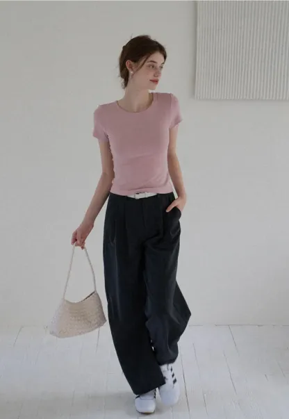 Women’s Backless Tie Short Sleeve Top