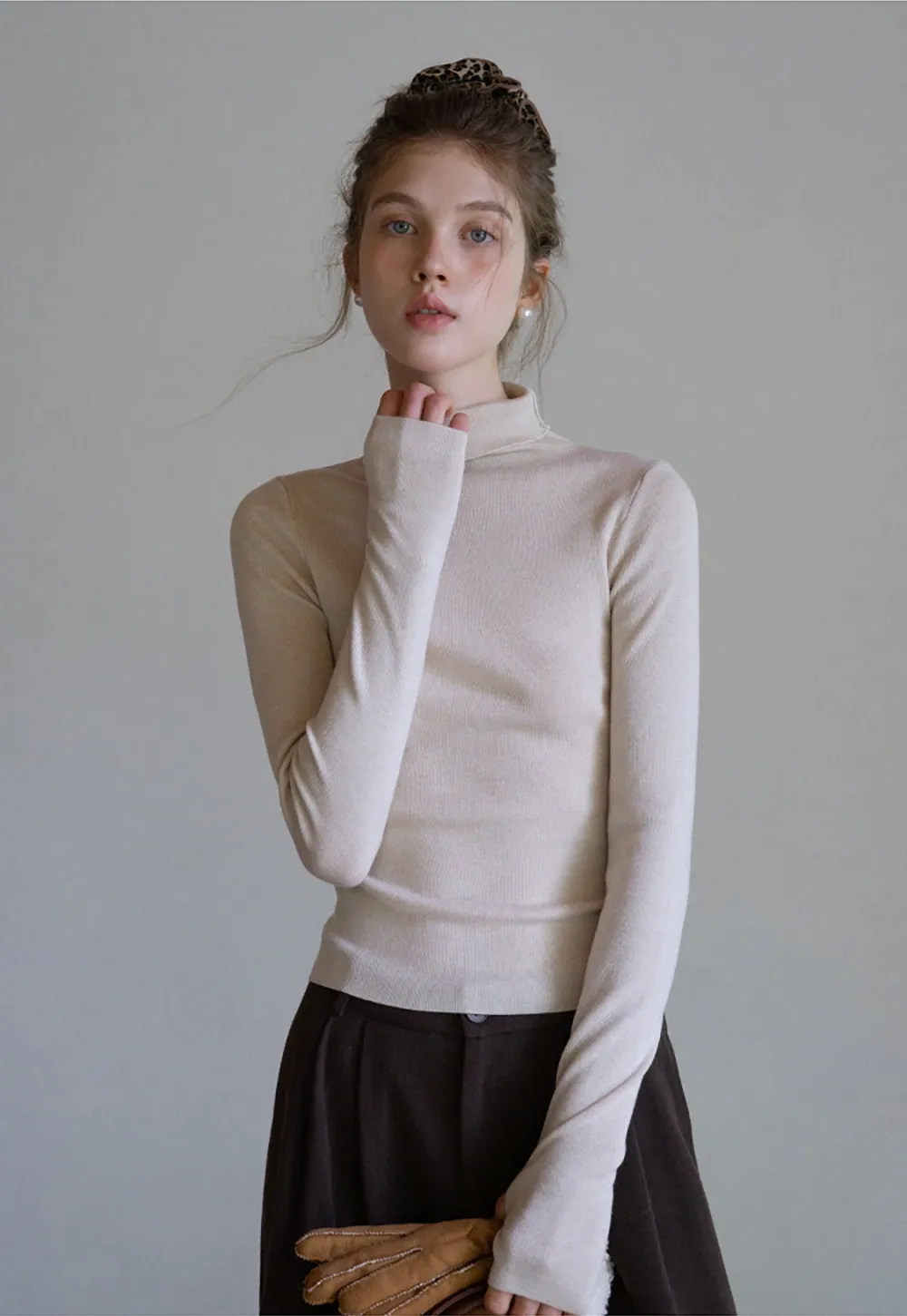 Women’s Slim Fit Knit Turtleneck Top