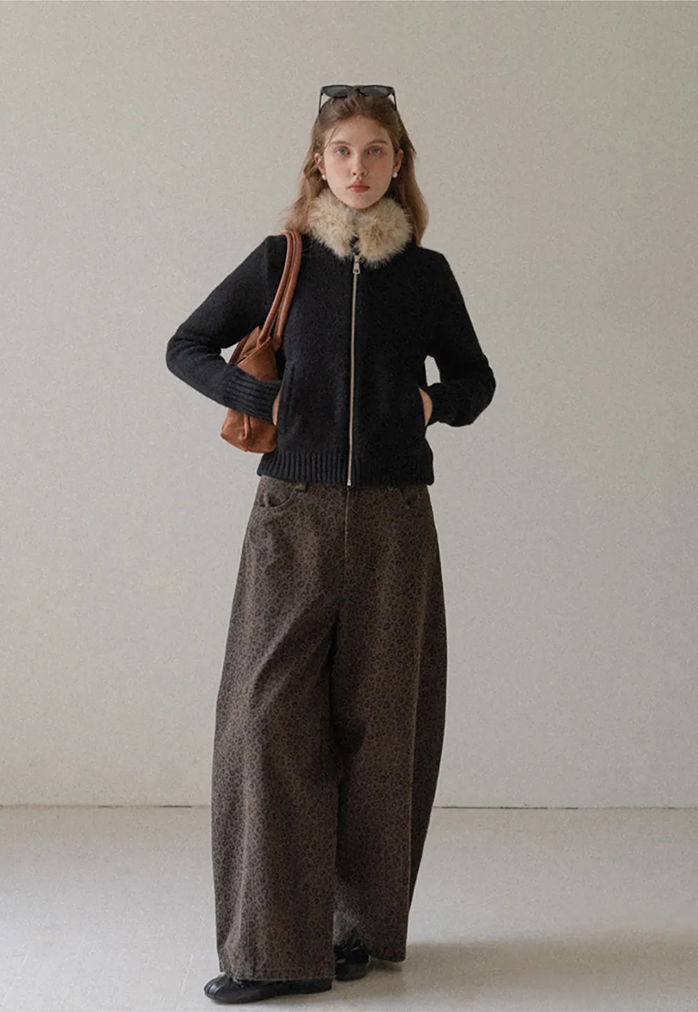 Leopard Print Wide Leg Pants