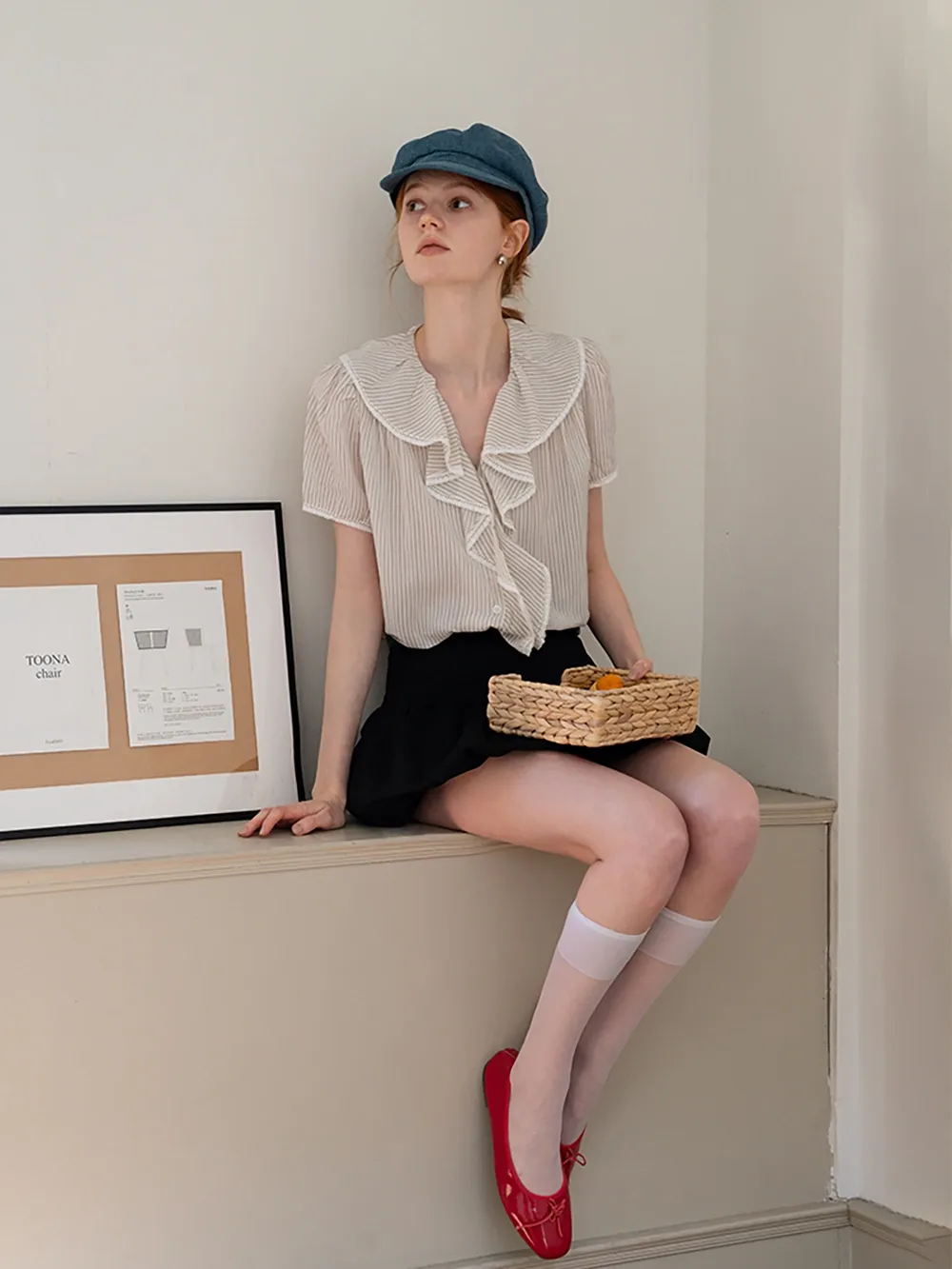 Ruffled Skirt with Belt for Women