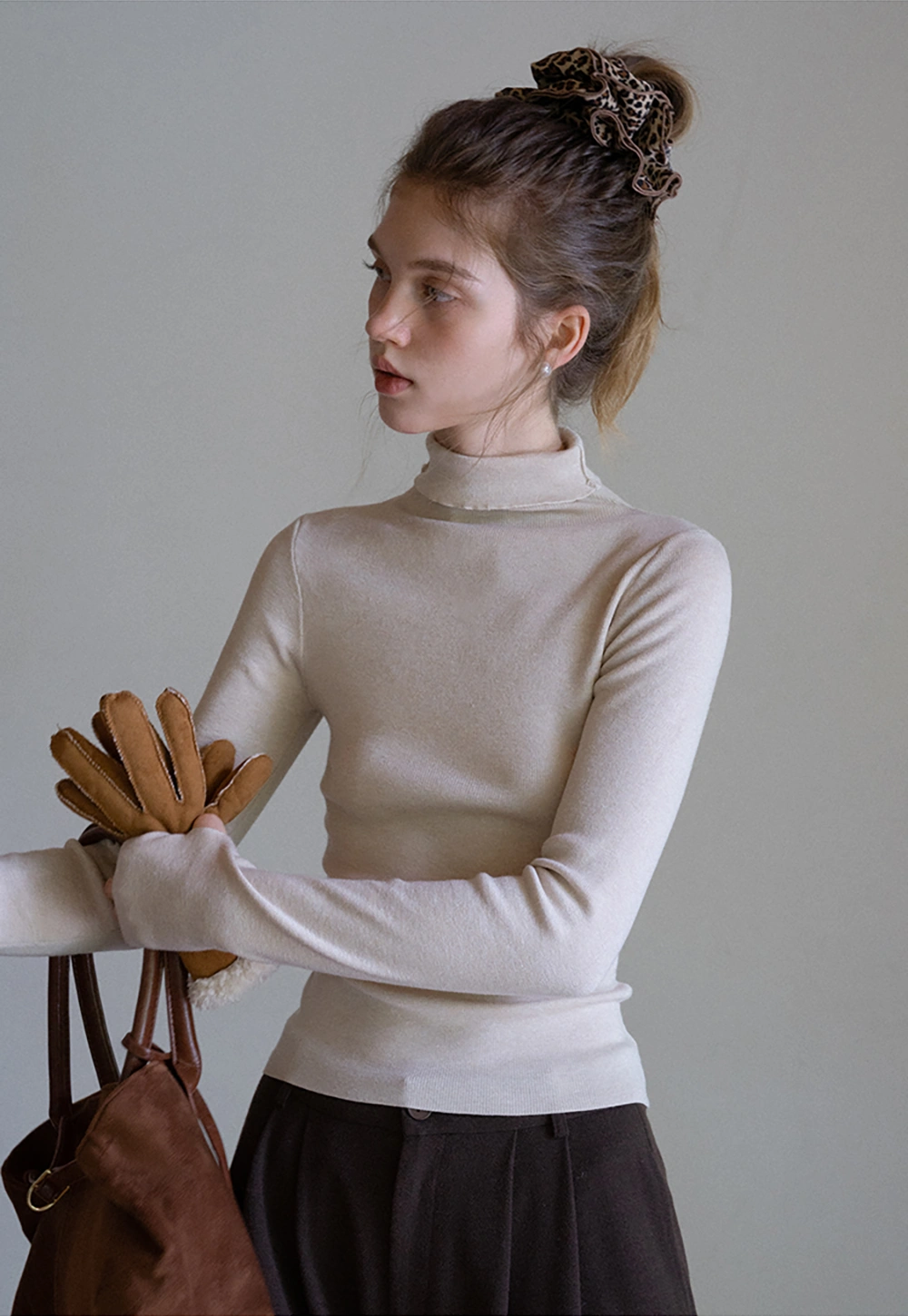 Women’s Slim Fit Knit Turtleneck Top