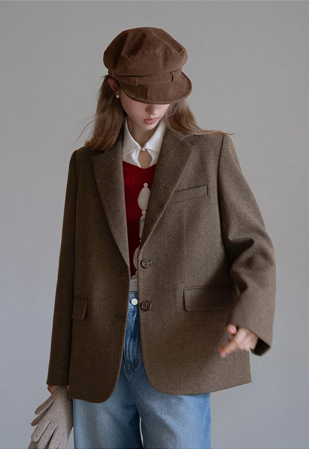 Womens Two-Piece Blazer and Shorts Set