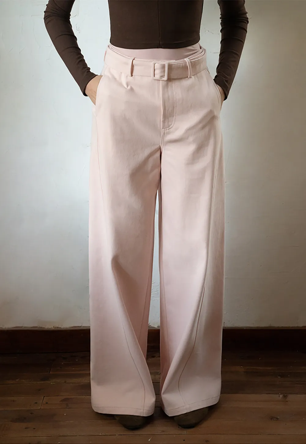 Belted Wide-Leg Trousers