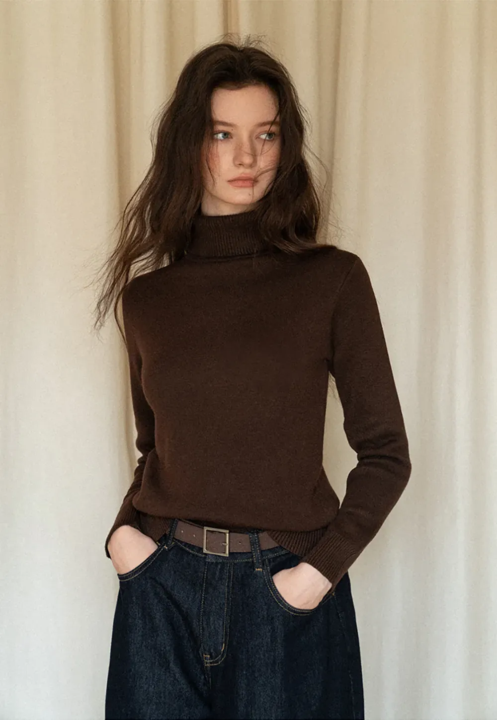 Soft Ribbed Turtleneck Sweater