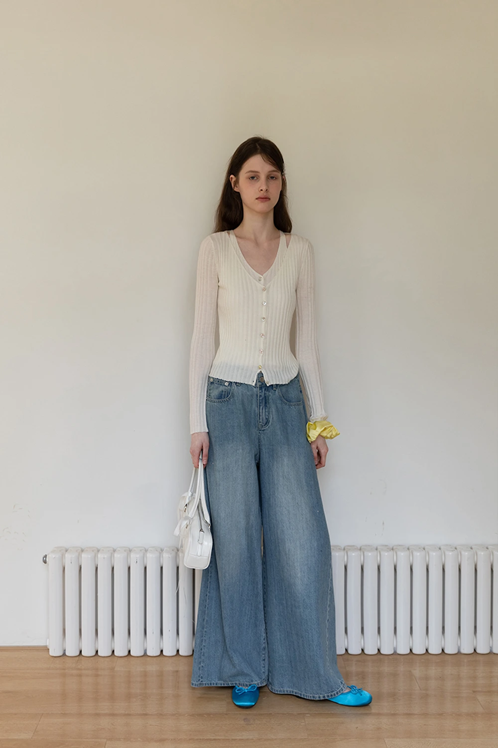 Ribbed Long Sleeve Knit Top