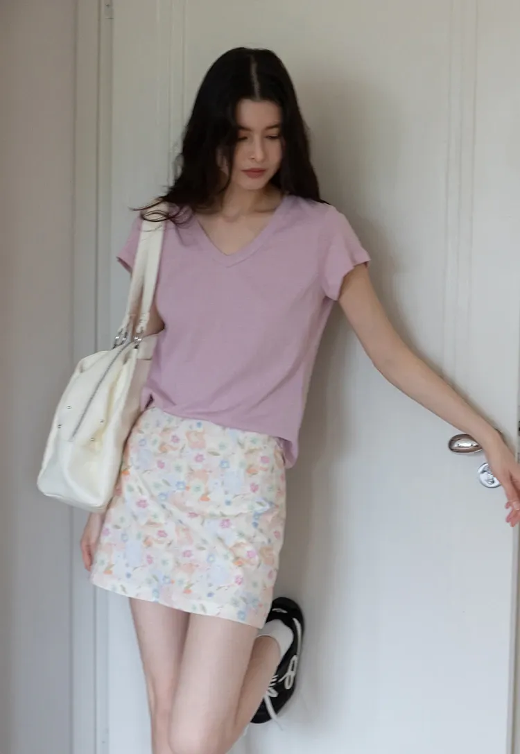 Pastel Floral Mini Skirt