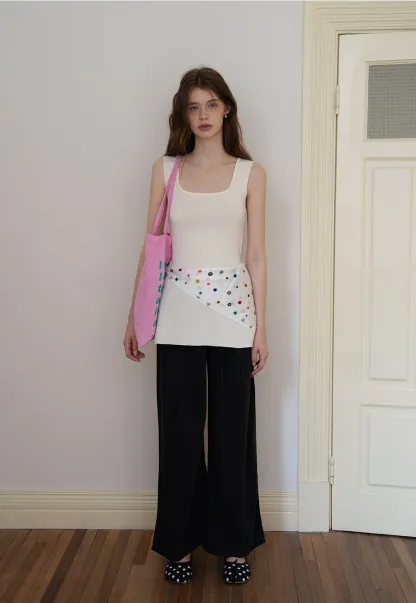 Relaxed Pleated Wide-Leg Denim Trousers