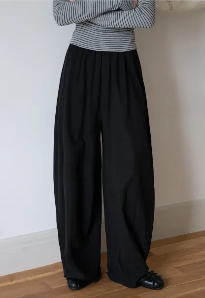 WomensElastic Waist Wide Leg Pants