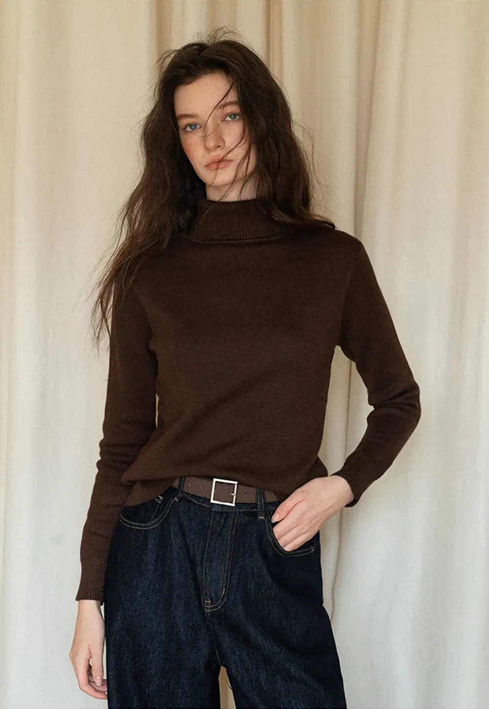 Soft Ribbed Turtleneck Sweater